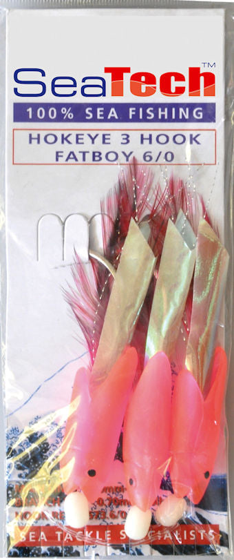 Feathers  Hokkai FatBoy Red Hockeye Reds & Silver Feather Rigs