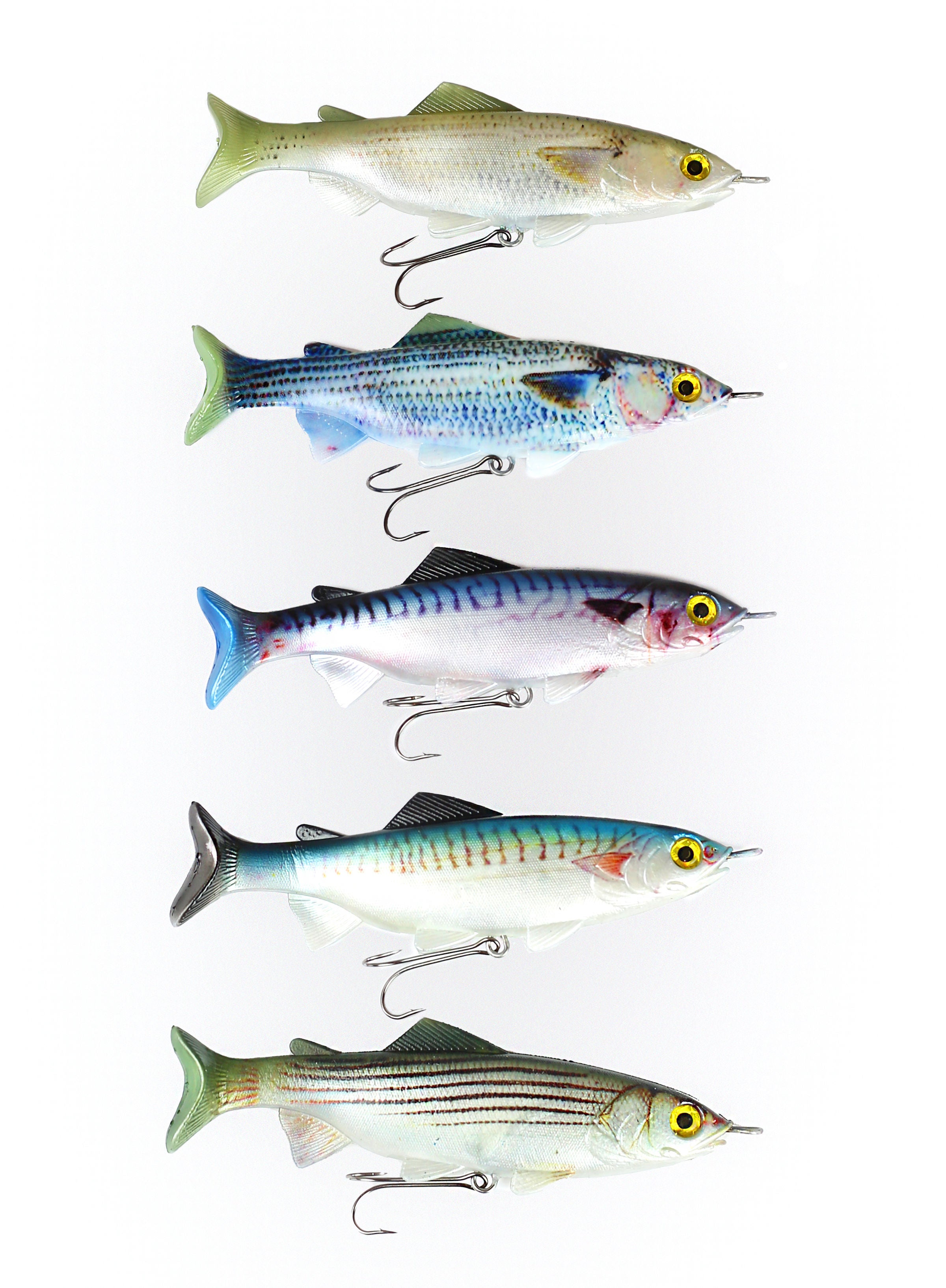 Casting or Tuna Trolling Baits  Mullet and Mackerel Rigged Soft Baits