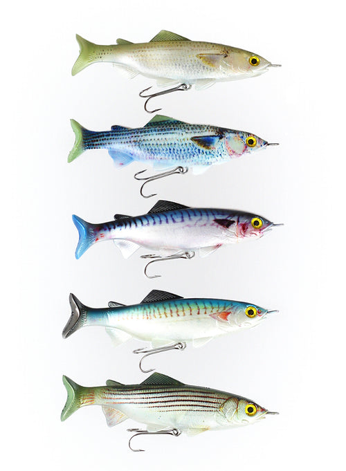Casting or Tuna Trolling Baits  Mullet and Mackerel Rigged Soft Baits